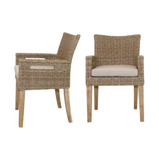 Wicker & Rattan Patio Dining Chairs You'll Love | Wayfair